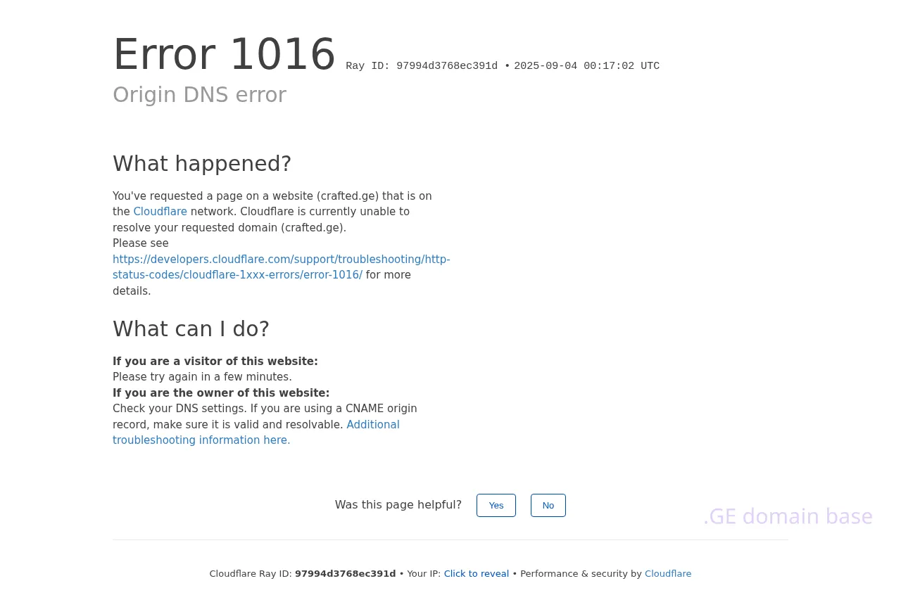 Screenshot of the site crafted.ge
