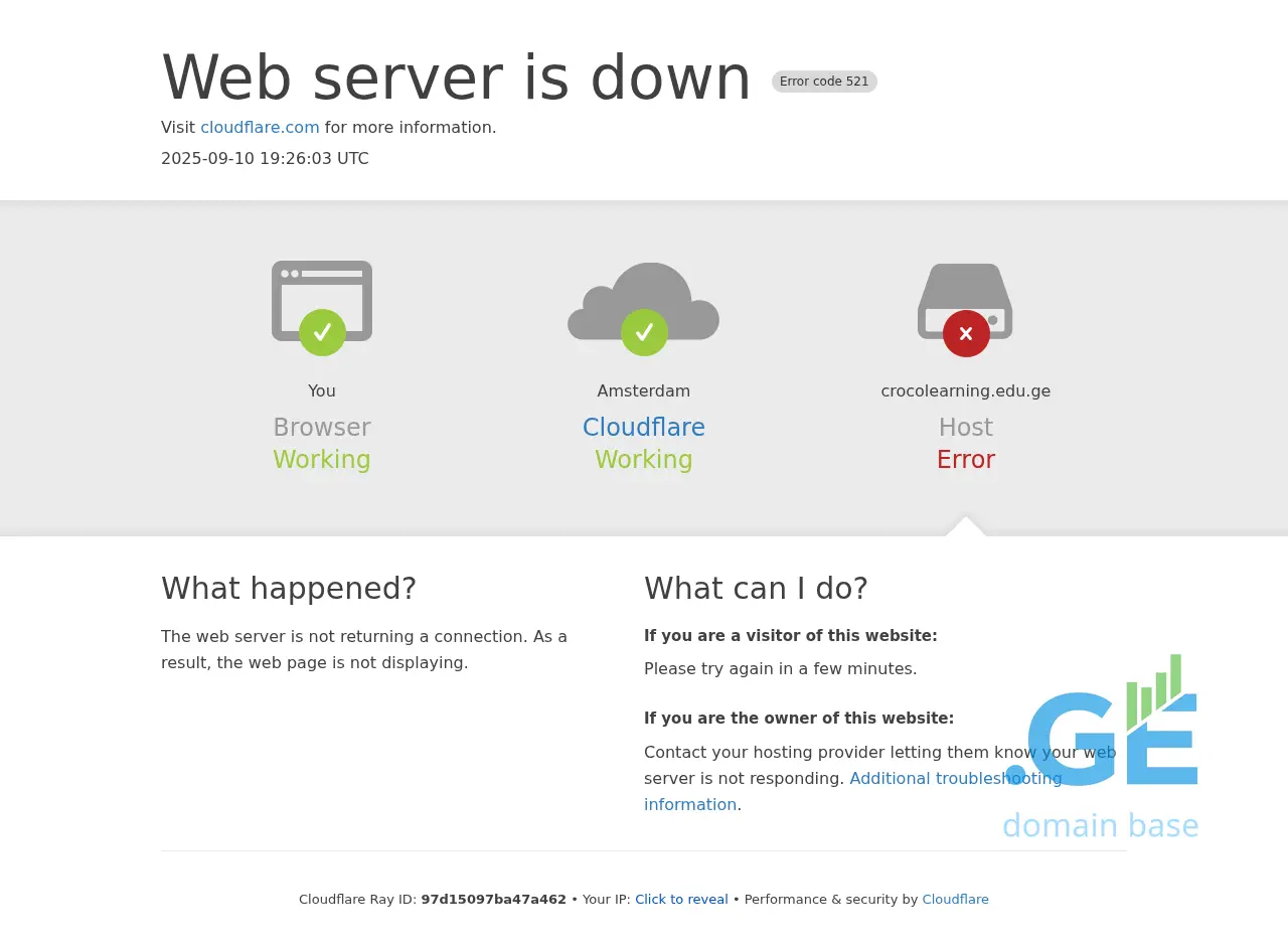 Screenshot of the site crocolearning.edu.ge