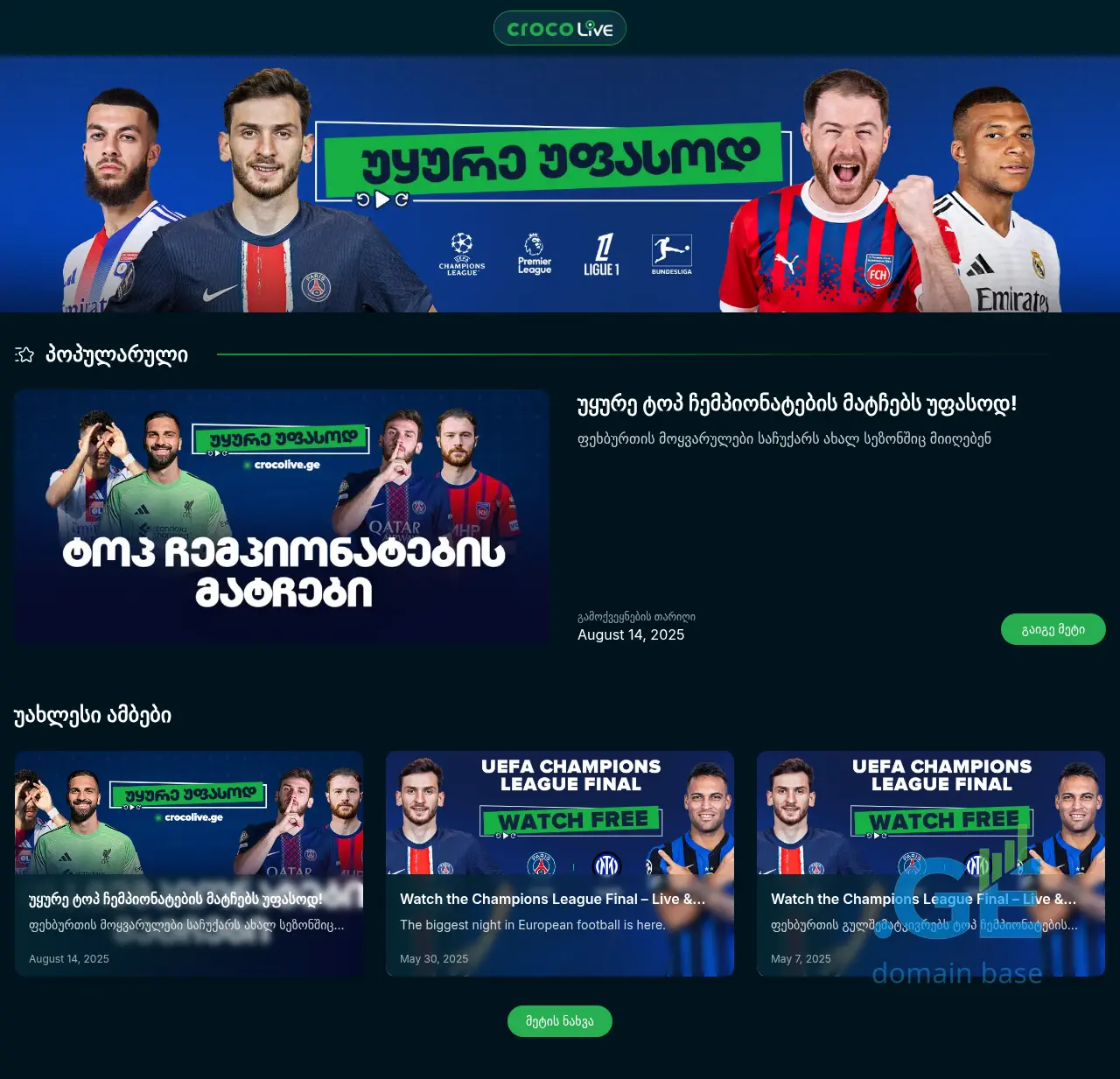 Screenshot of the site crocovideo.ge