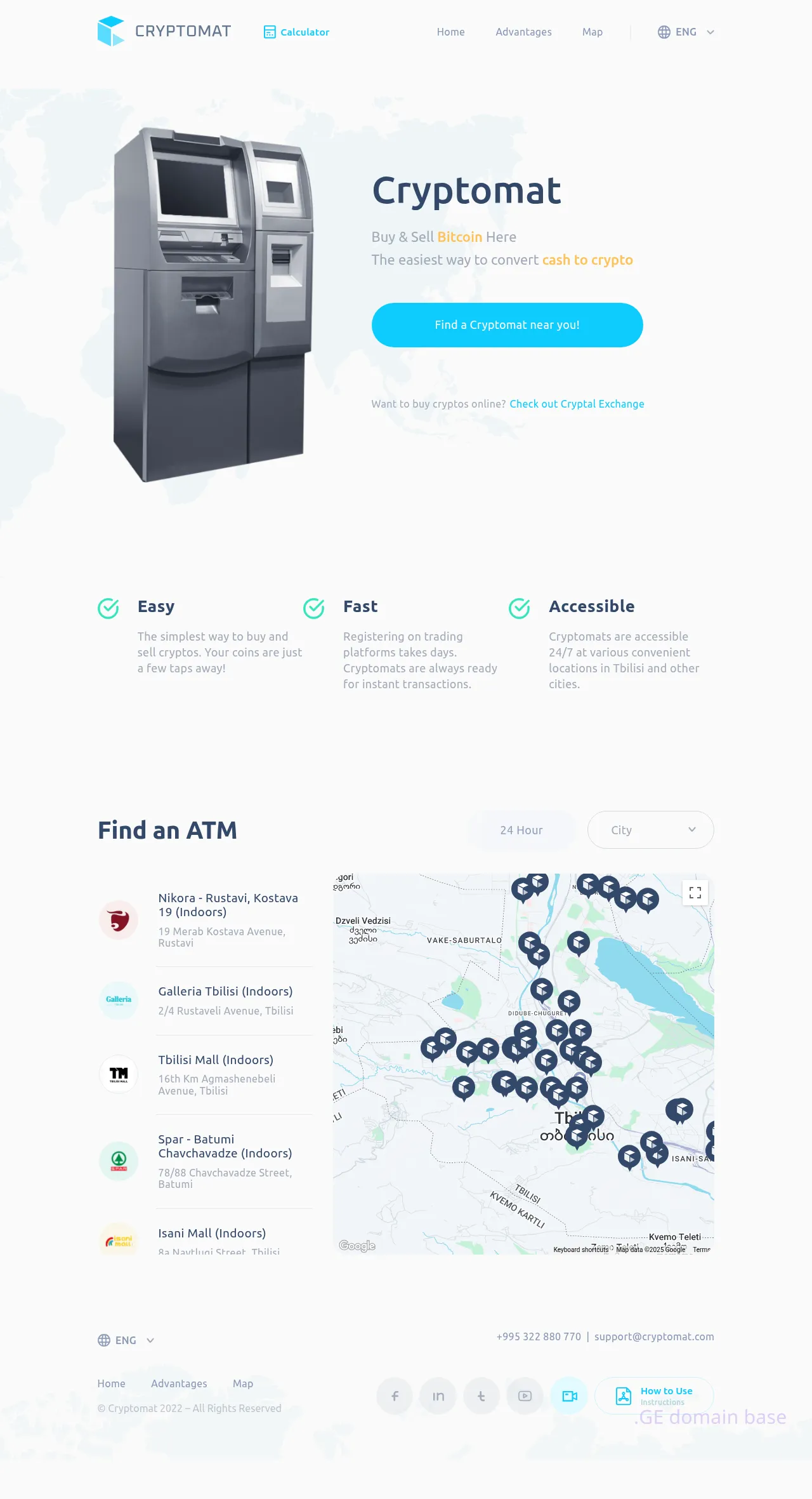 Screenshot of the site cryptomat.ge
