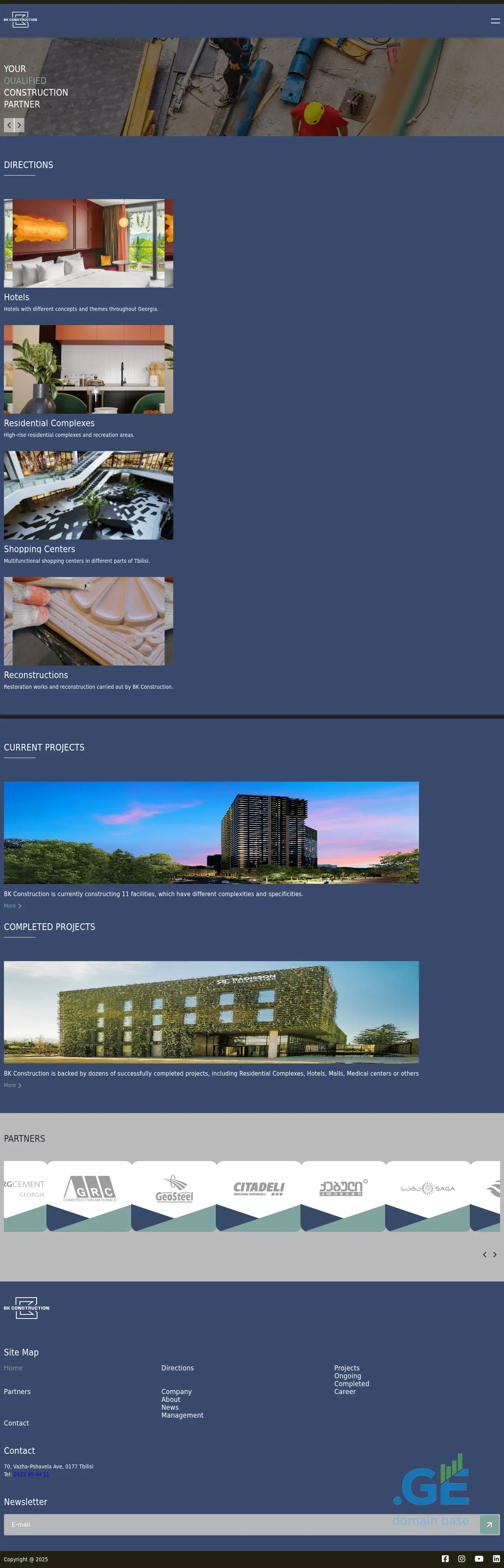 Screenshot of the site cunstruction.ge