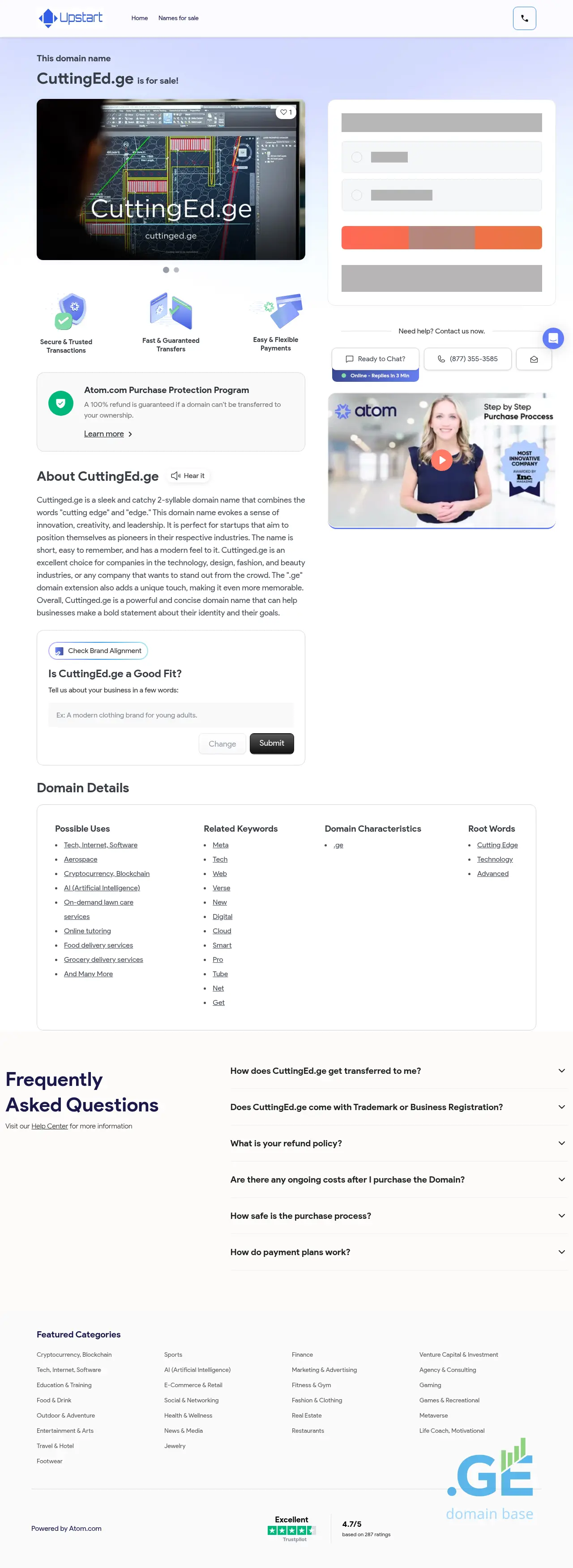 Screenshot of the site cuttinged.ge