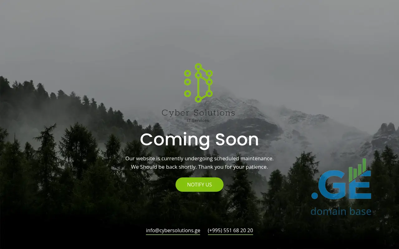 Screenshot of the site cybersolutions.ge