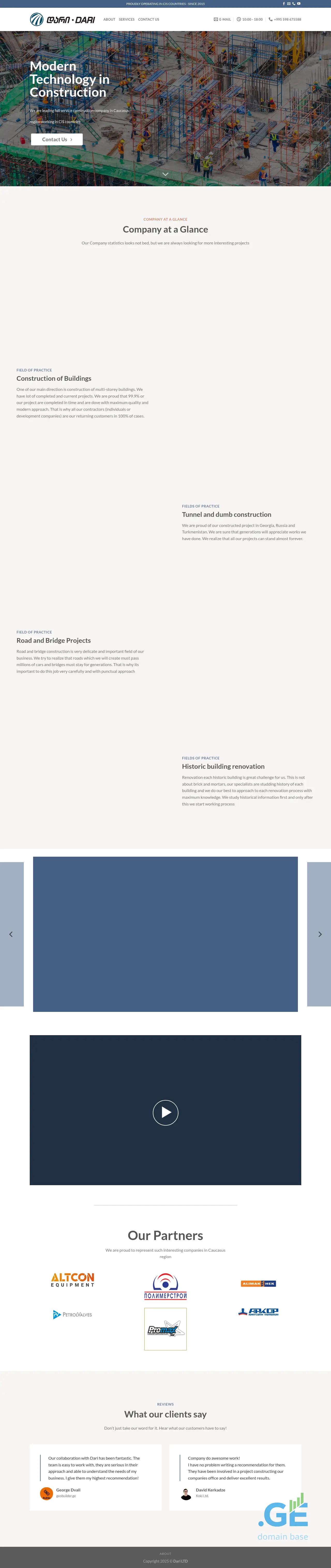 Screenshot of the site dari.com.ge