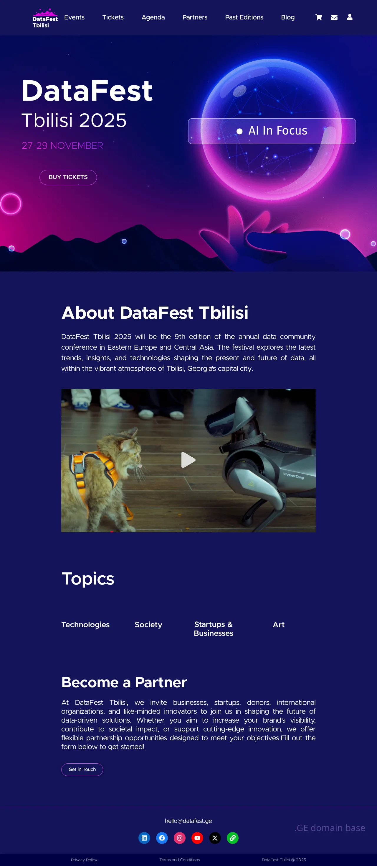 Screenshot of the site datafest.ge
