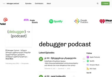 Screenshot of debuggerpodcast.ge