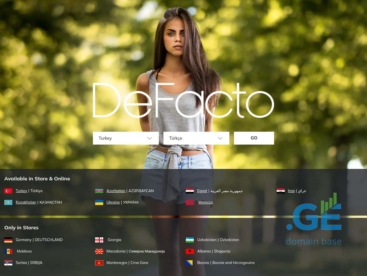 Screenshot of the site defactofashion.ge
