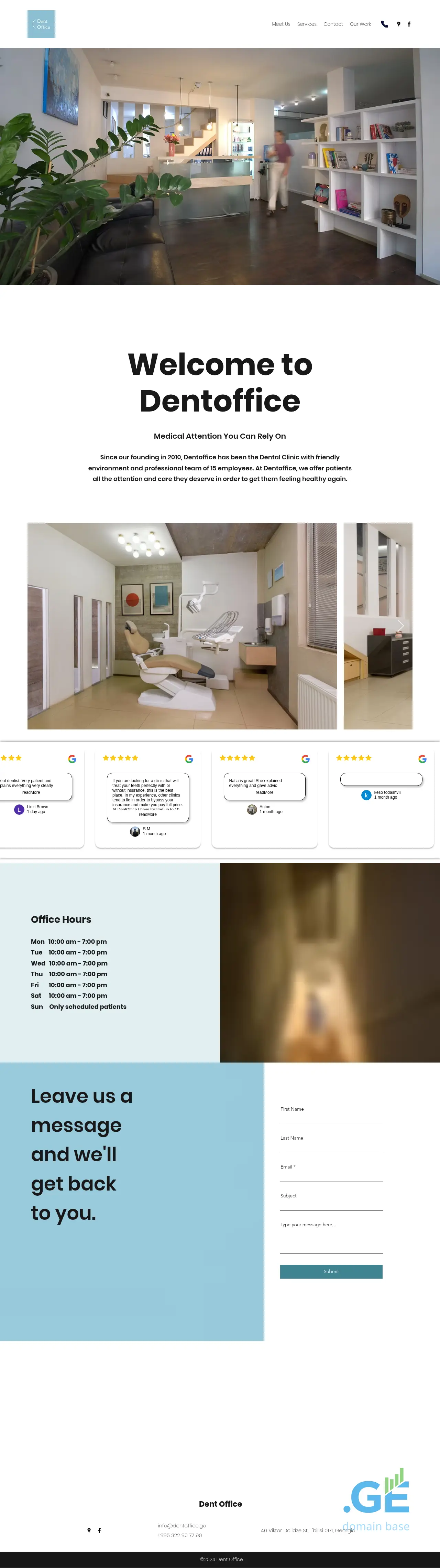 Screenshot of the site dentoffice.ge