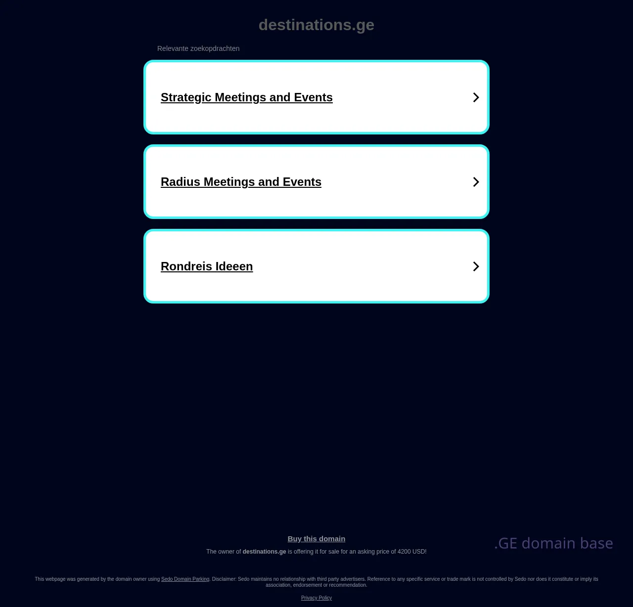 Screenshot of the site destinations.ge