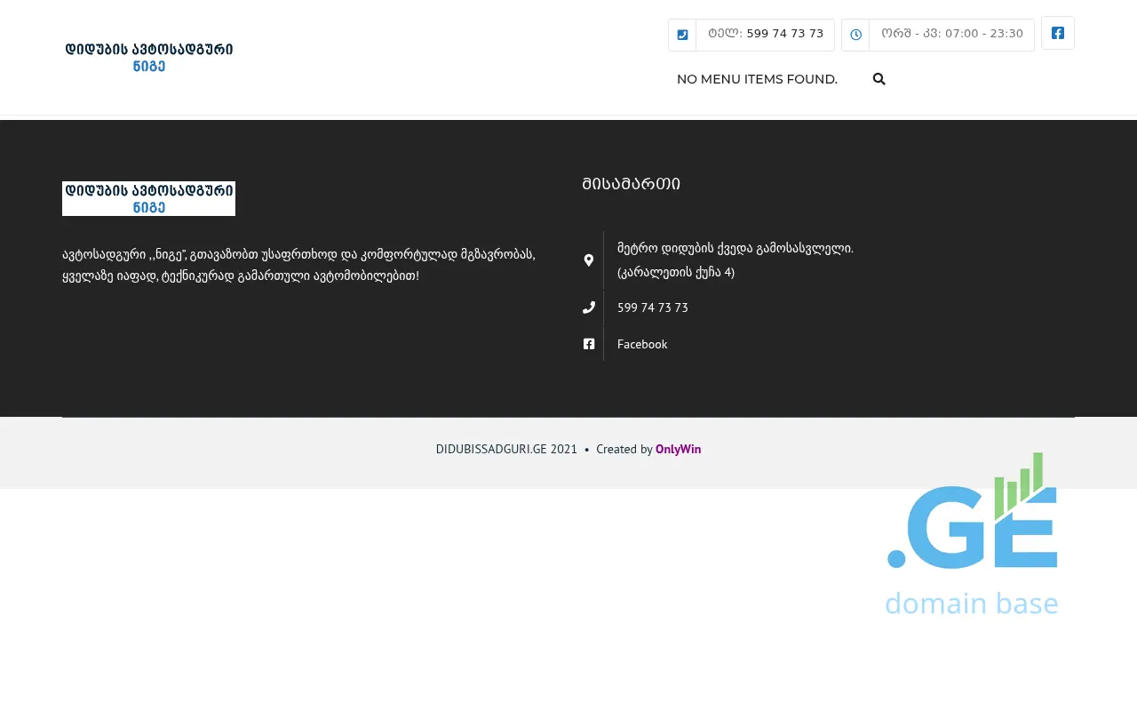 Screenshot of the site didubissadguri.ge