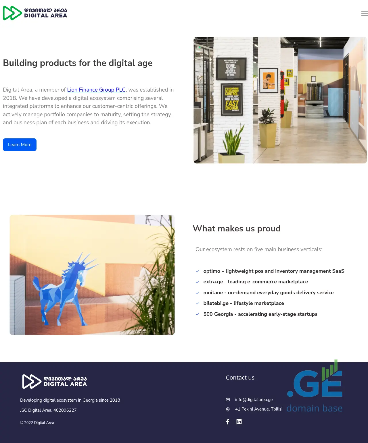 Screenshot of the site digitalarea.ge