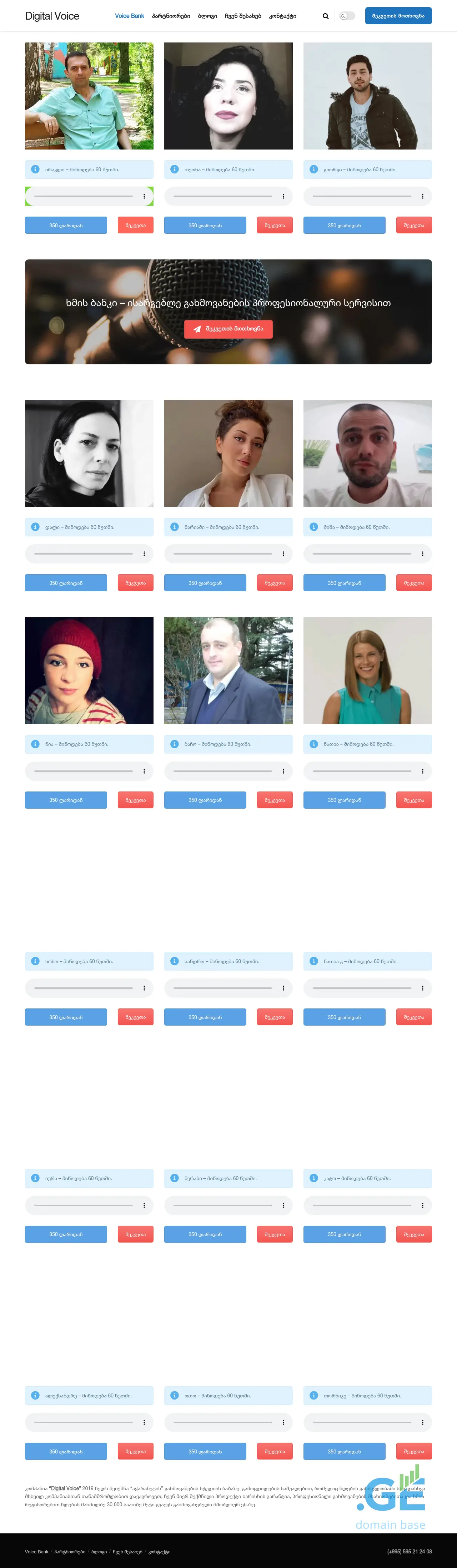 Screenshot of the site digitalvoice.ge