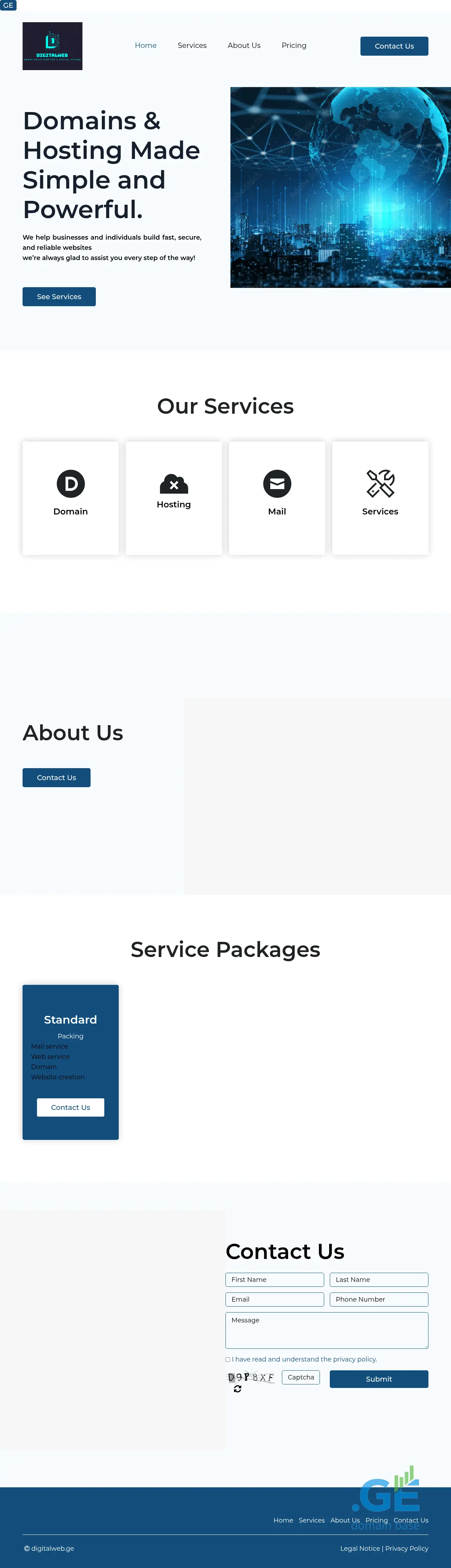 Screenshot of the site digitalweb.ge