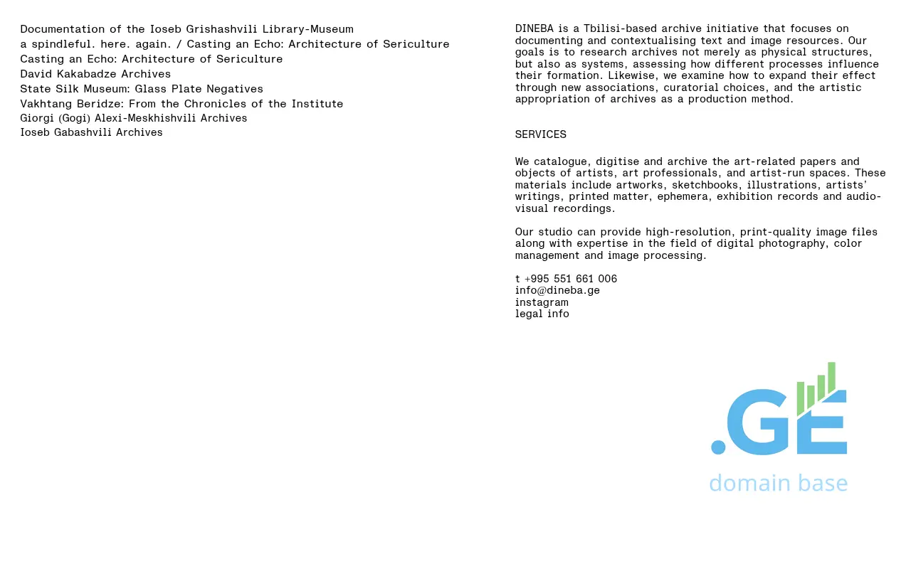 Screenshot of the site dineba.ge
