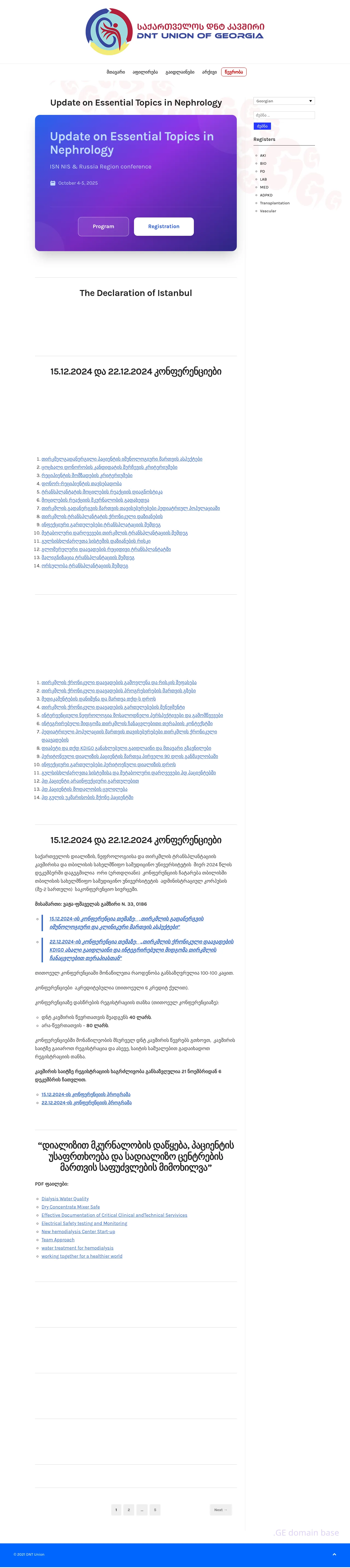 Screenshot of the site dntunion.ge