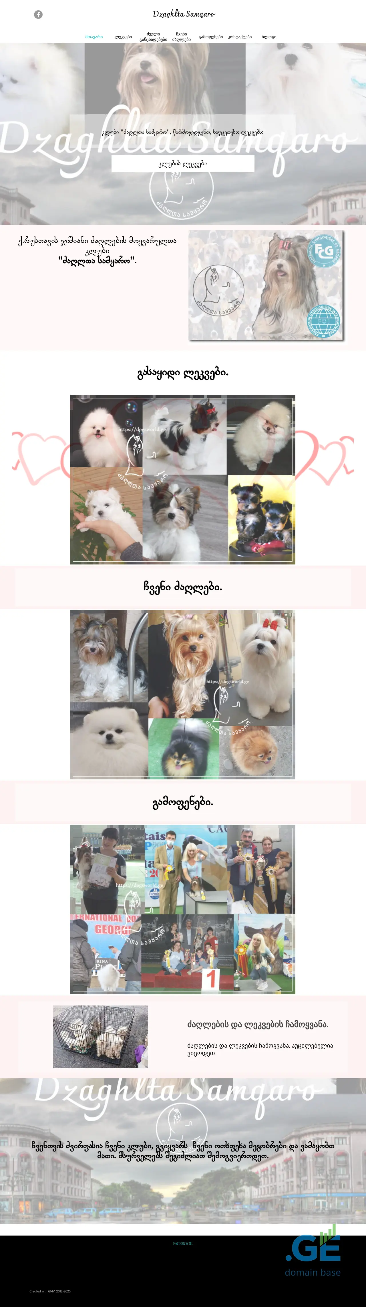 Screenshot of the site dogsworld.ge