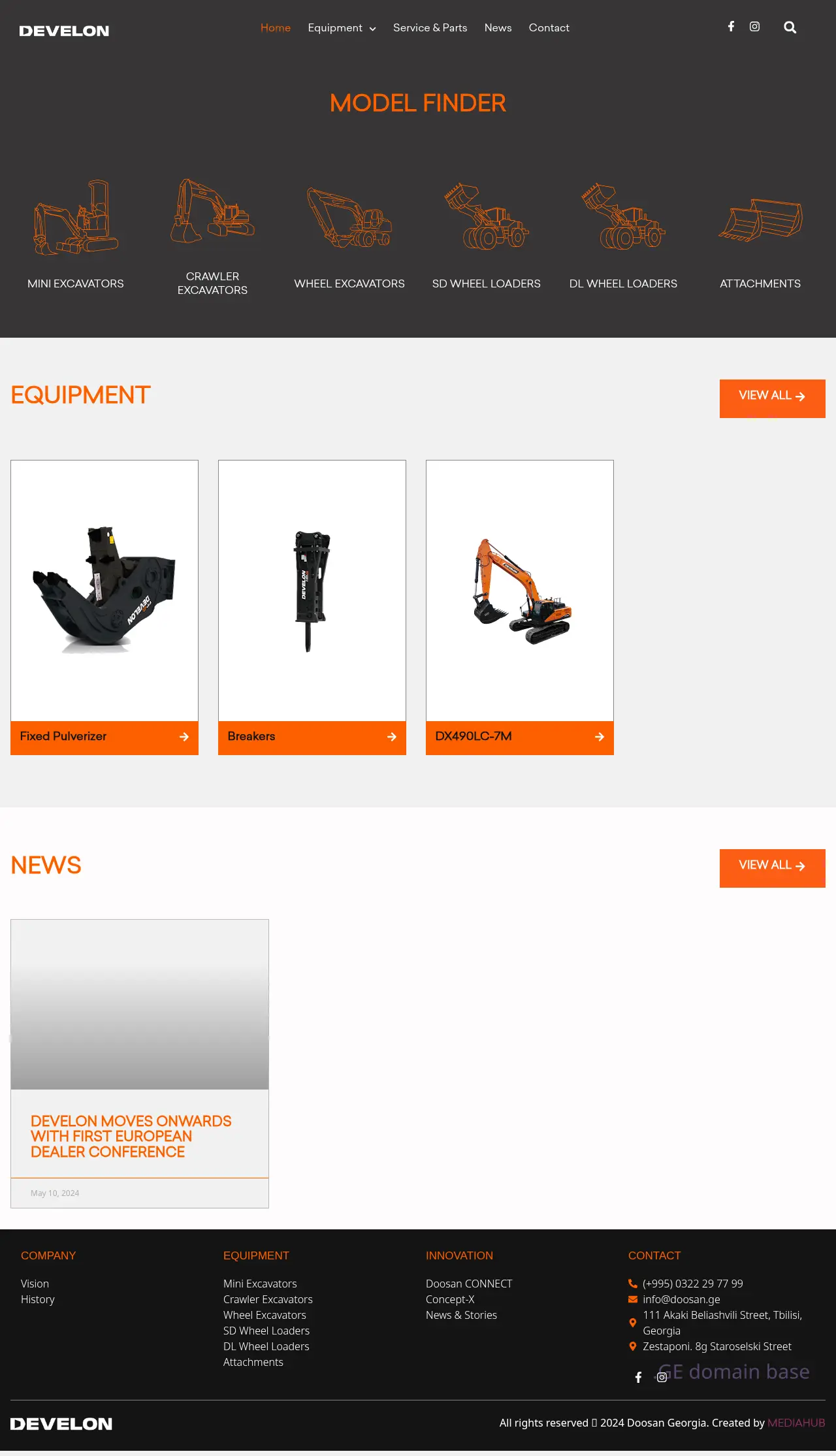 Screenshot of the site doosan.ge