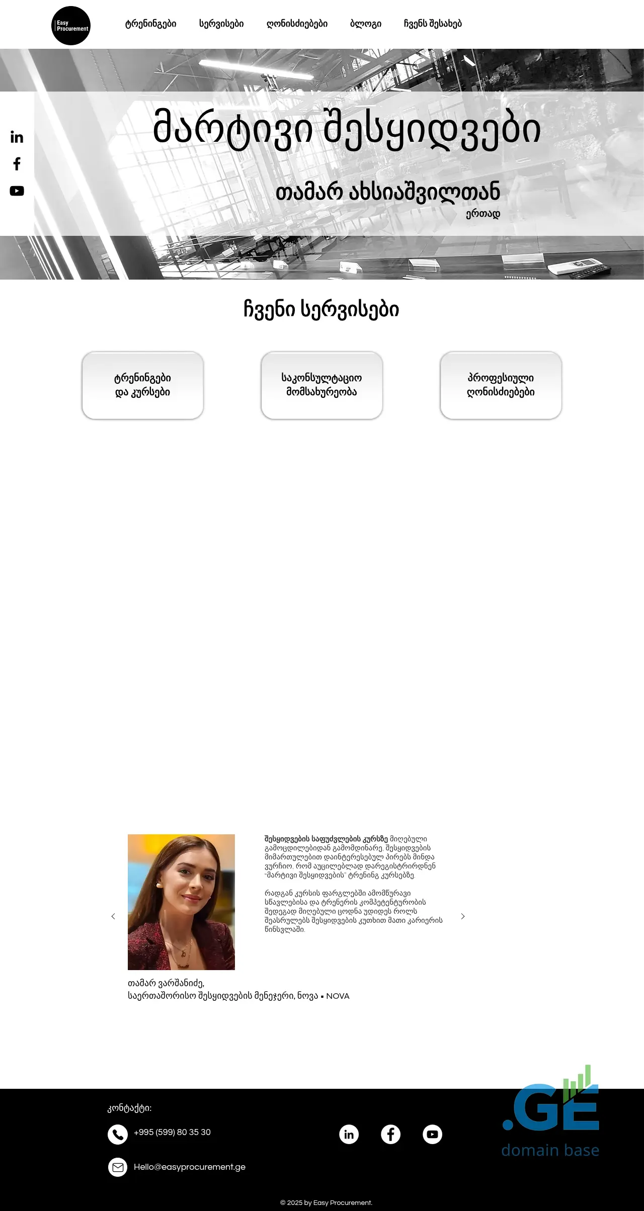 Screenshot of the site easyprocurement.ge