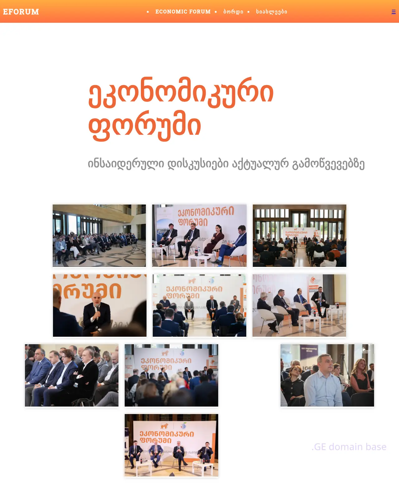 Screenshot of the site economicforum.ge