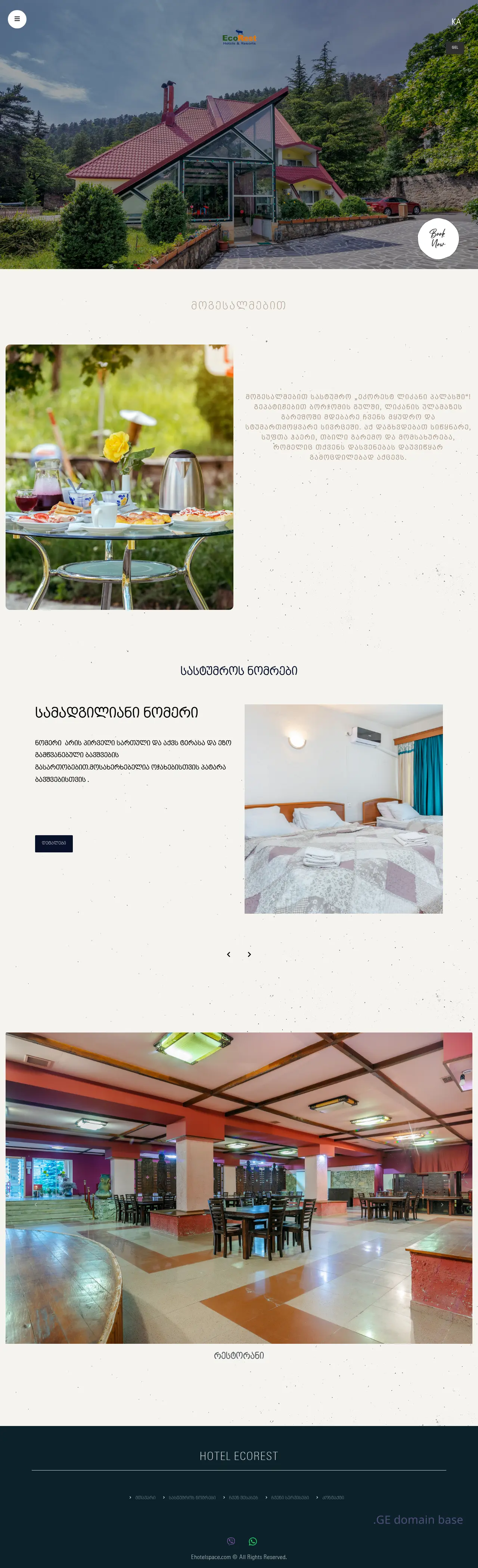 Screenshot of the site ecorest.ge