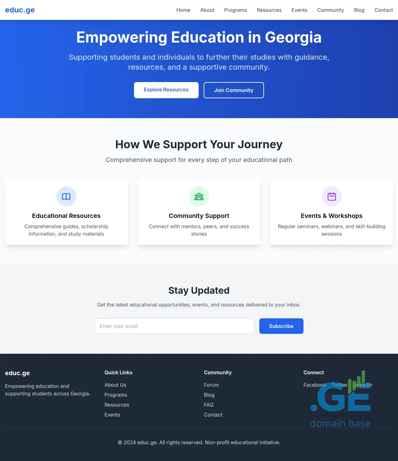 Screenshot of the site educ.ge