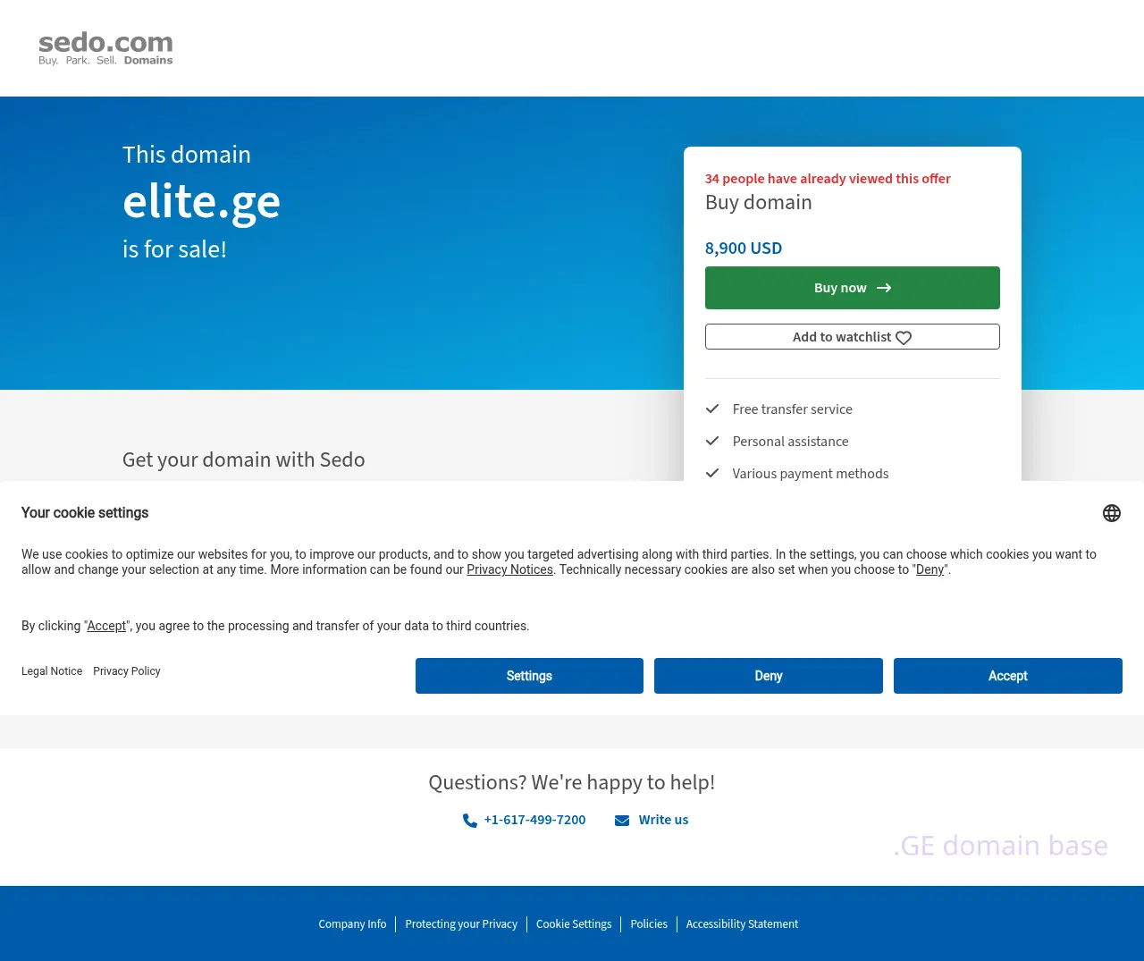Screenshot of the site elite.ge