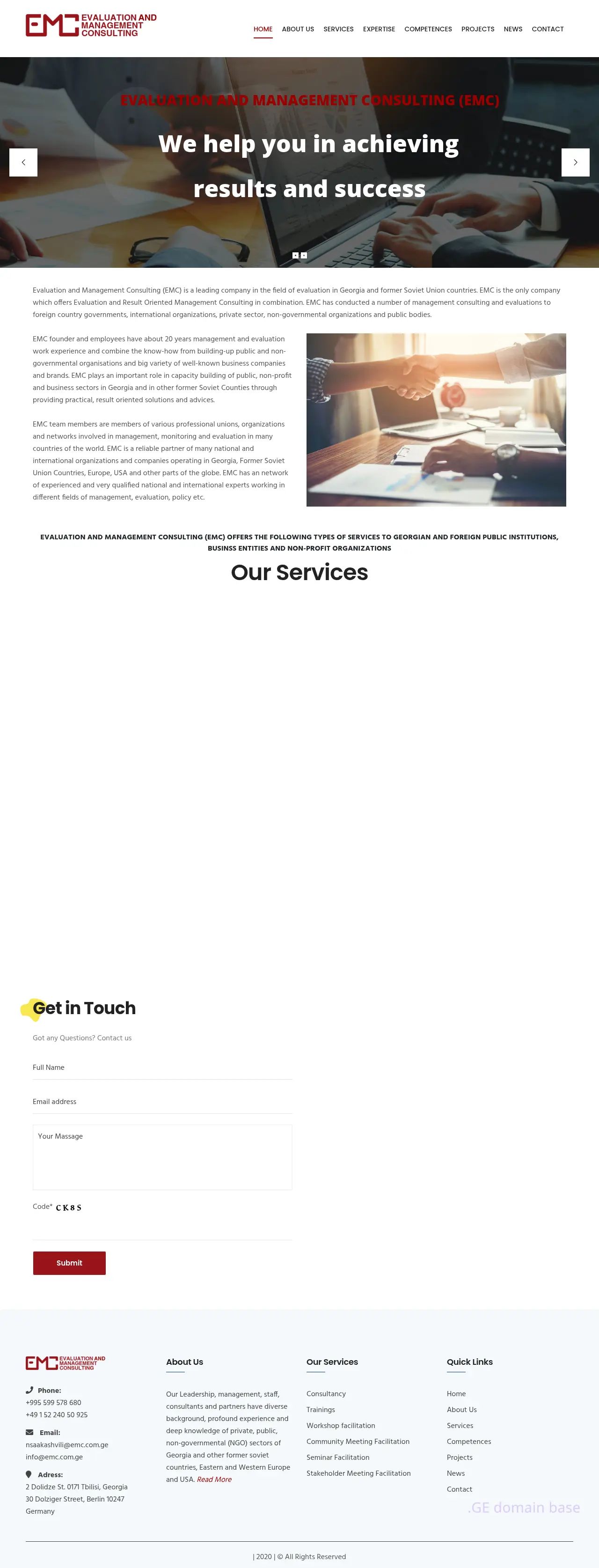 Screenshot of the site emc.com.ge