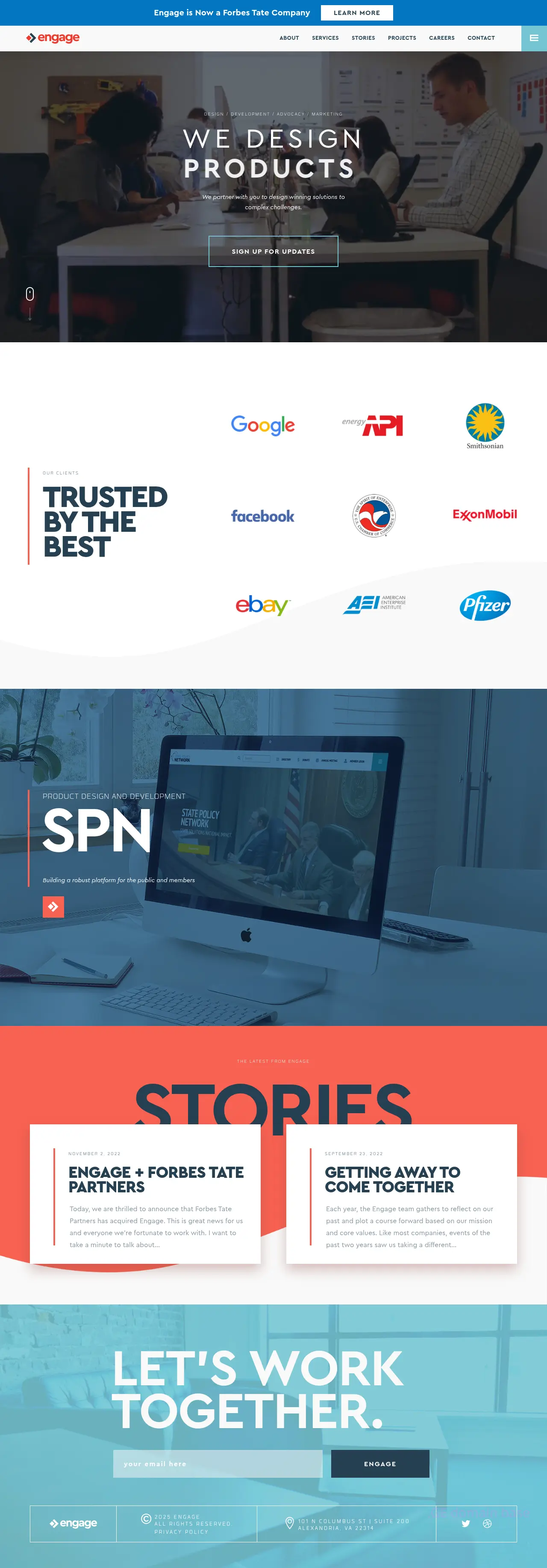 Screenshot of the site enga.ge