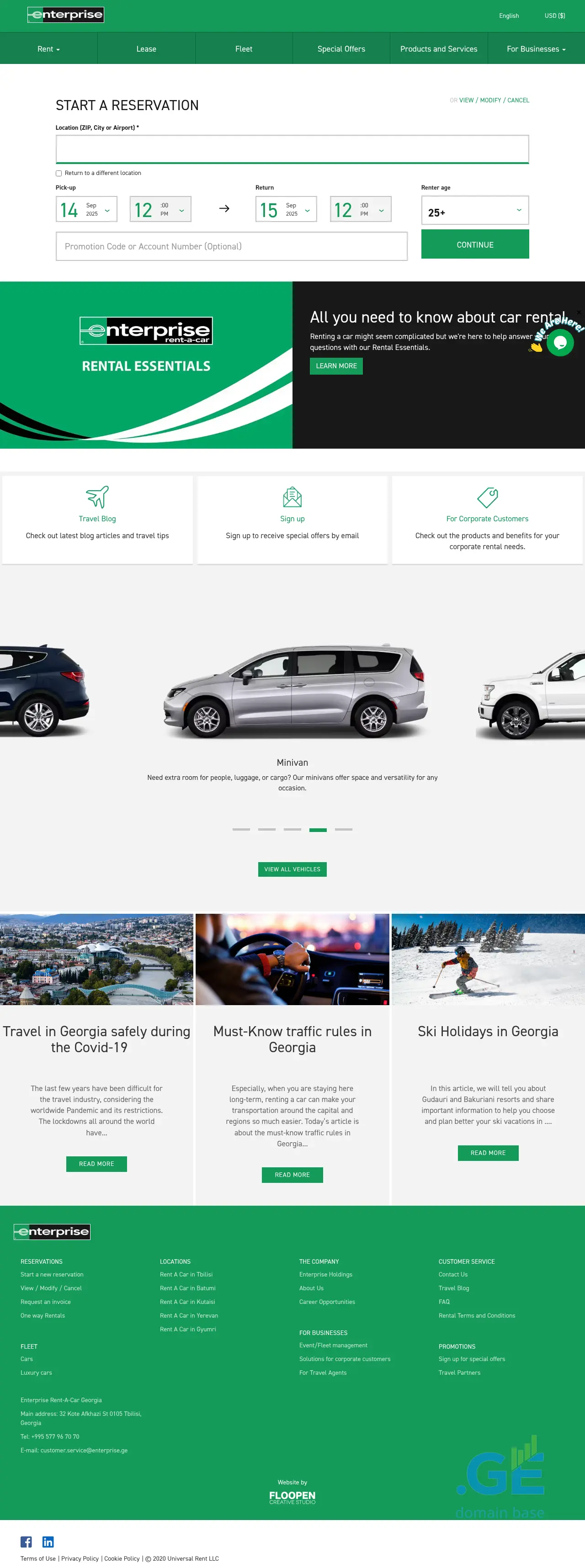 Screenshot of the site enterprise.ge
