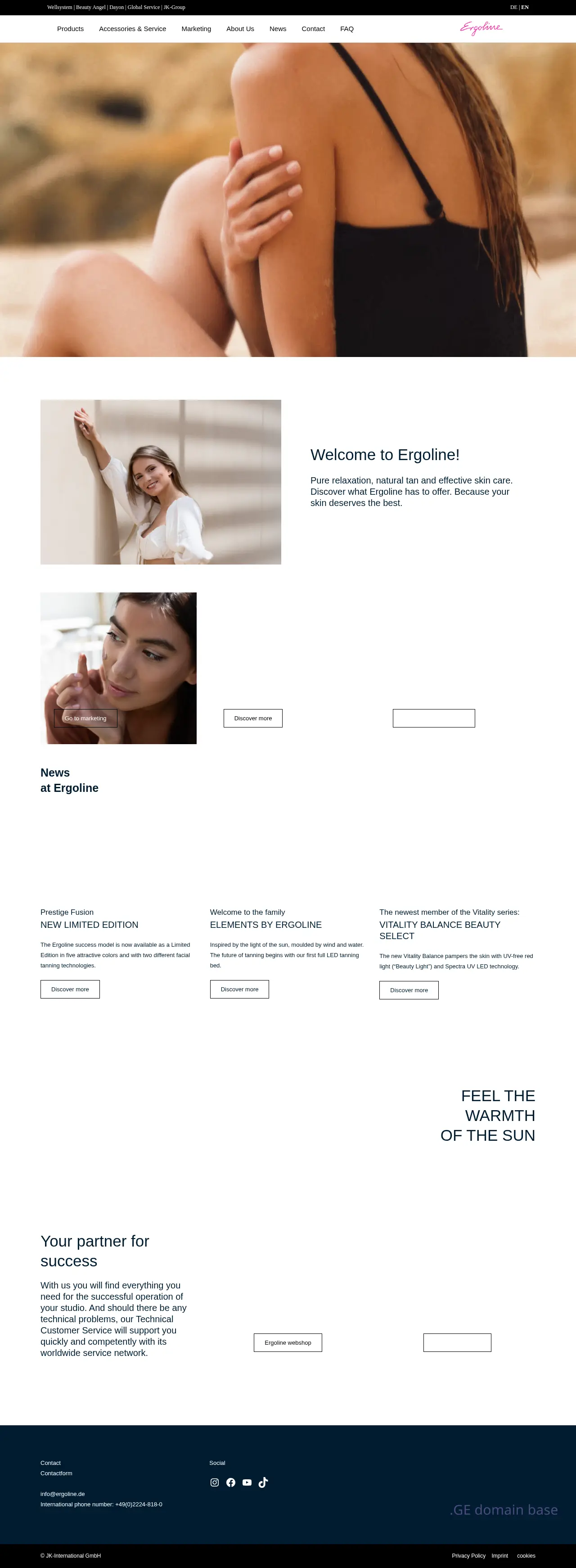 Screenshot of the site ergoline.ge