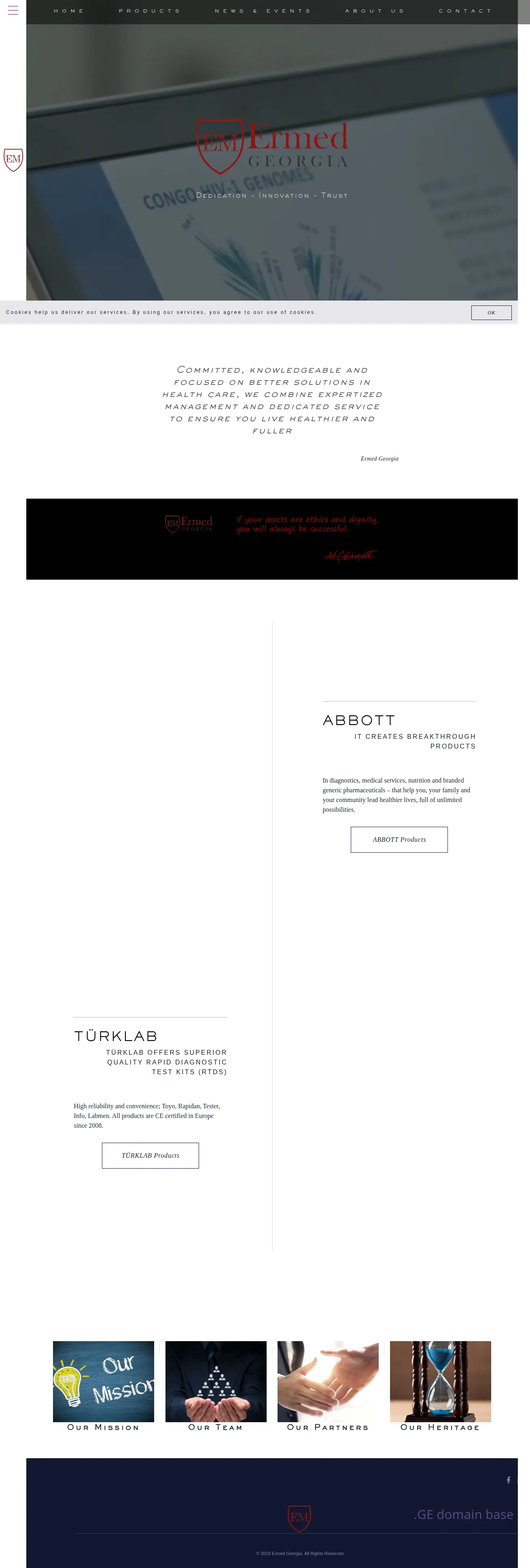 Screenshot of the site ermedgeorgia.ge