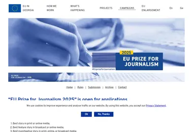 Screenshot of euprizejournalism.ge