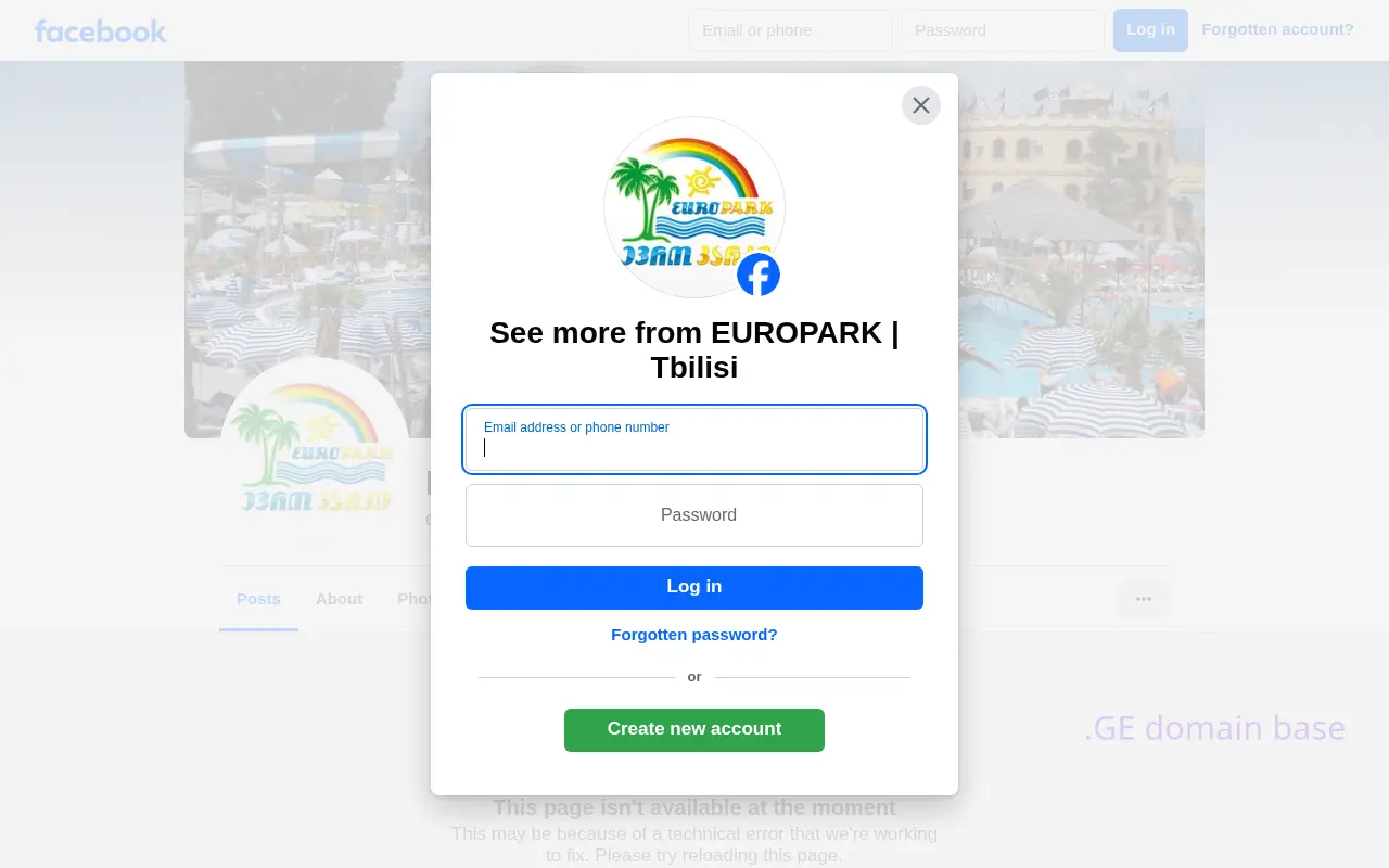 Screenshot of the site europark.ge