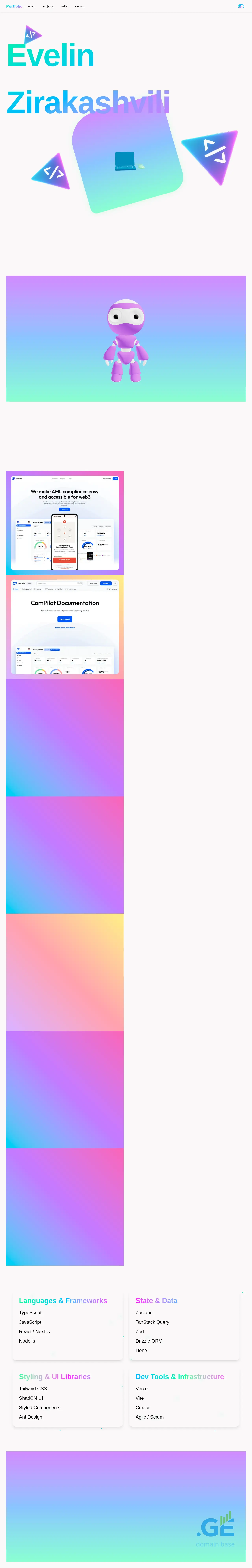 Screenshot of the site evelin.ge