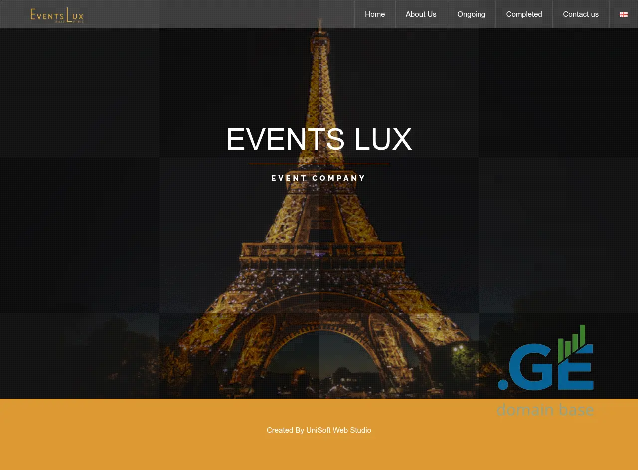 Screenshot of the site eventslux.com.ge