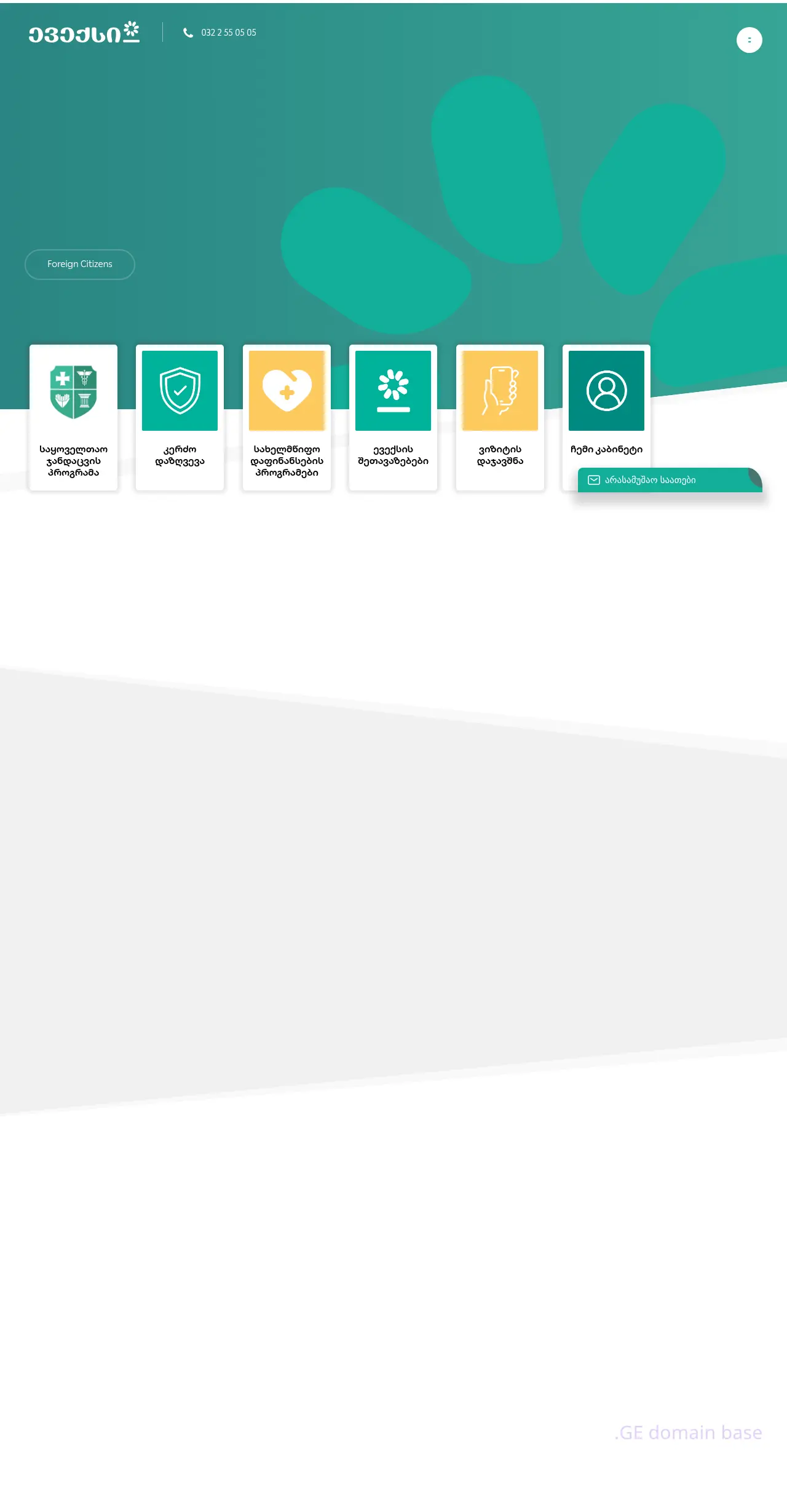 Screenshot of the site evexclinics.ge