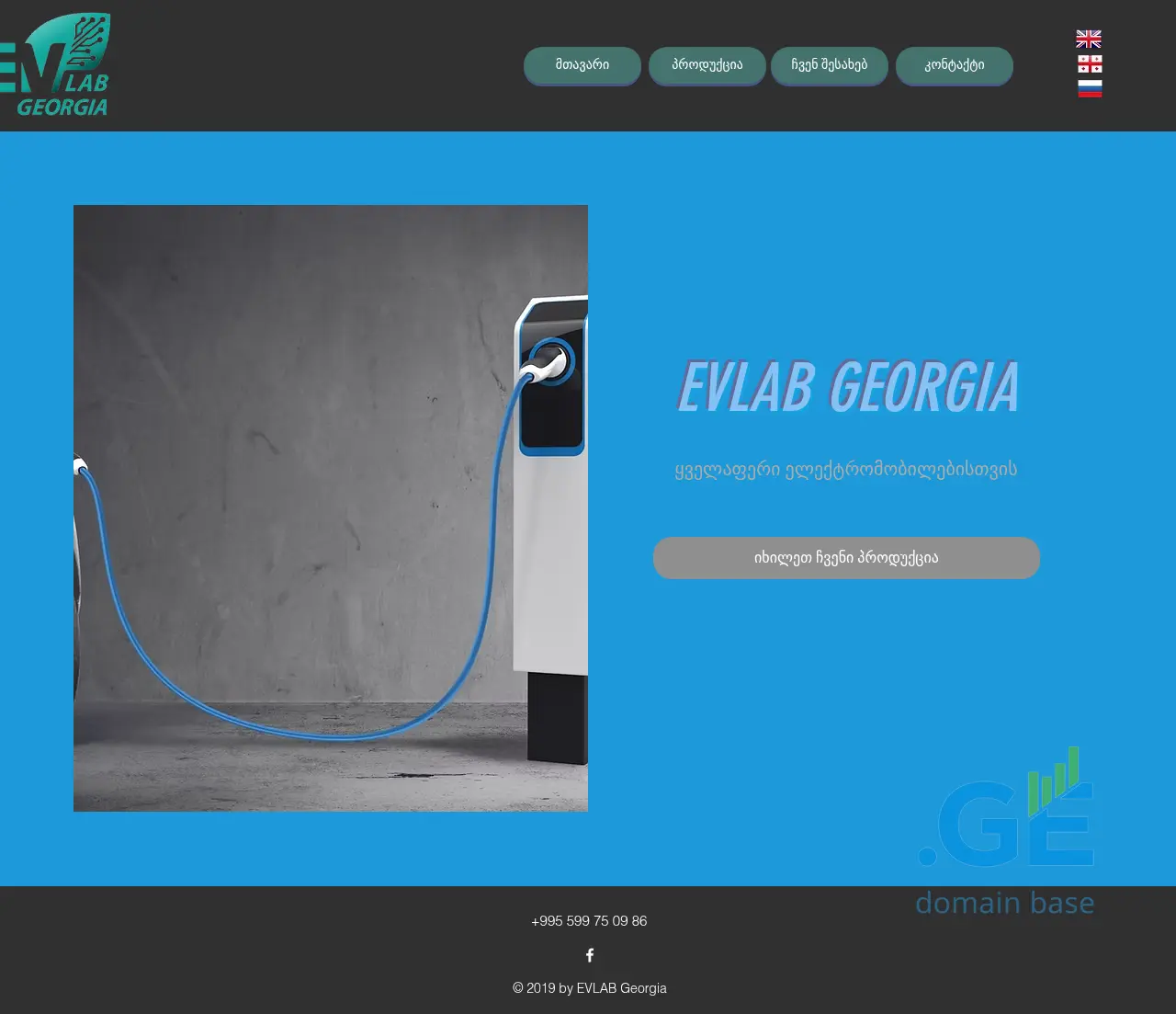 Screenshot of the site evlab.ge