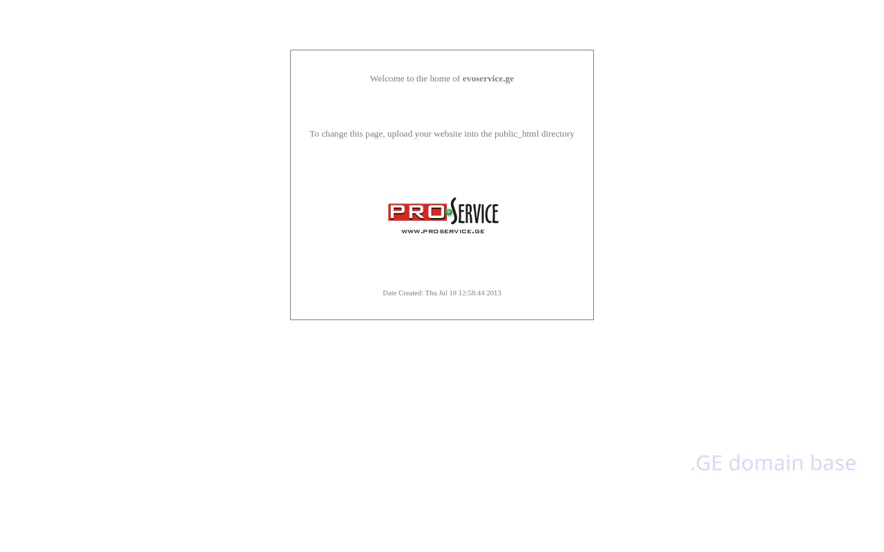 Screenshot of the site evoservice.ge
