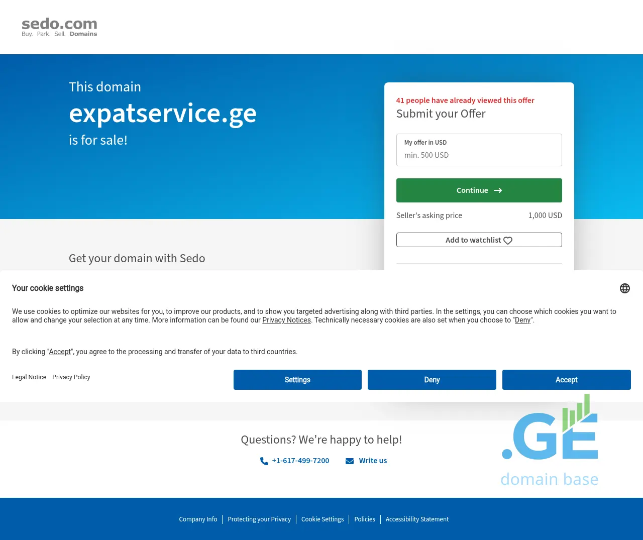 Screenshot of the site expatservice.ge