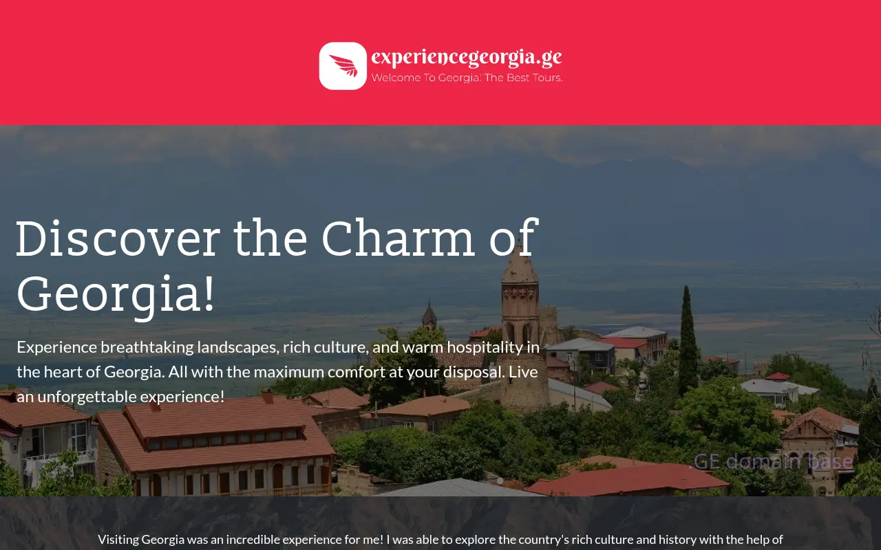 Screenshot of the site experiencegeorgia.ge