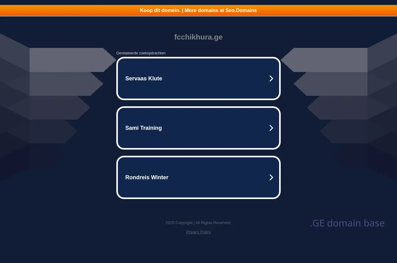 Screenshot of the site fcchikhura.ge