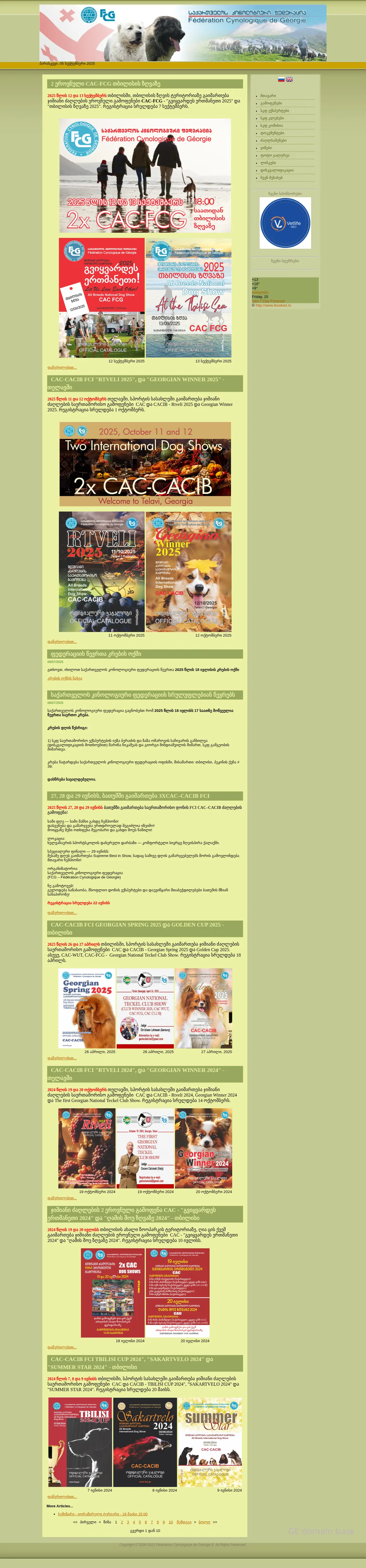 Screenshot of the site fcg.ge
