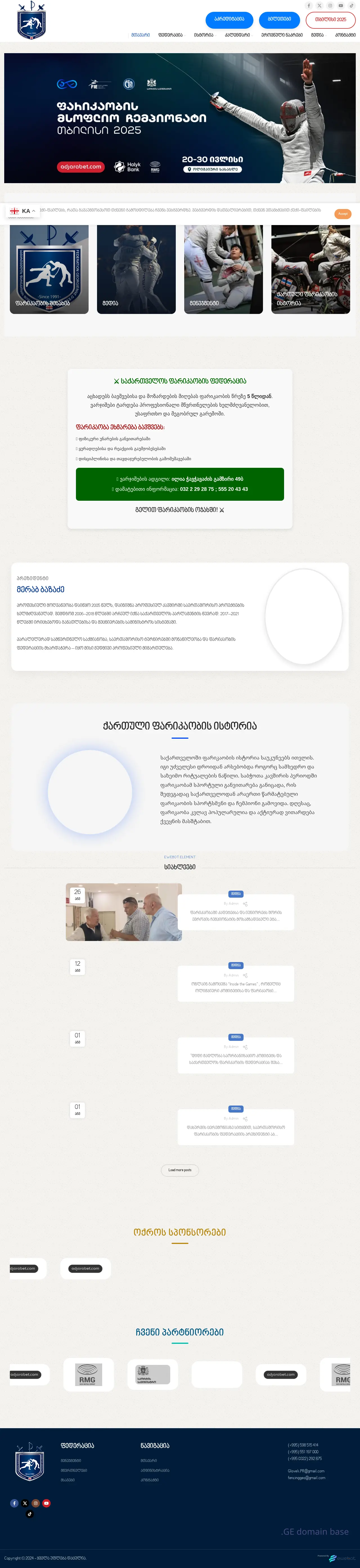 Screenshot of the site fencing.ge