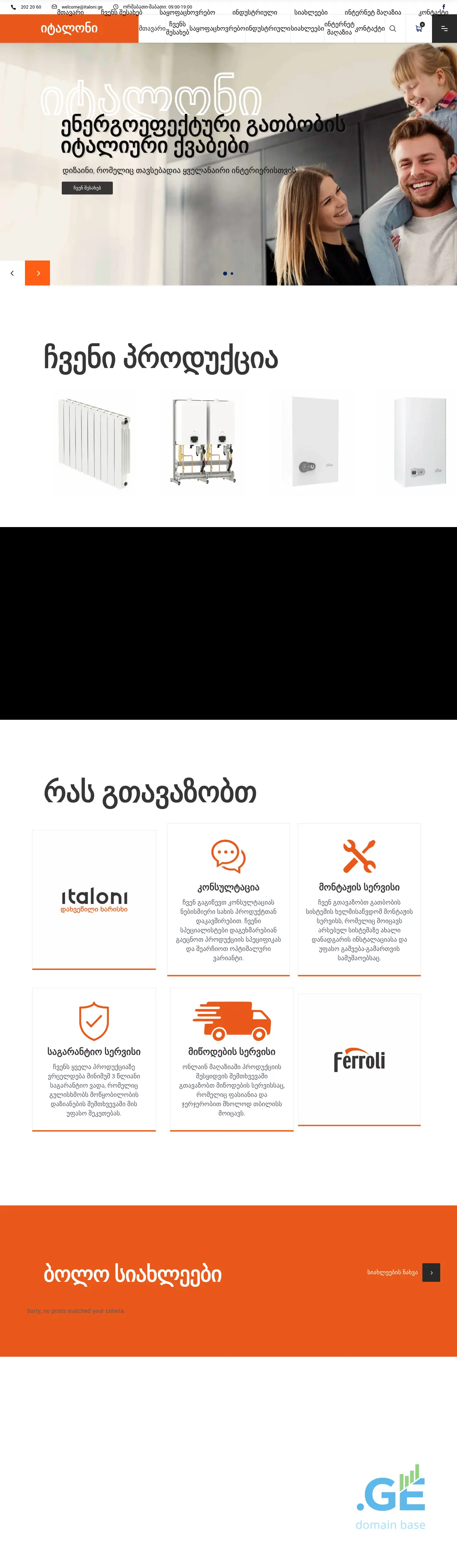 Screenshot of the site ferroli.ge