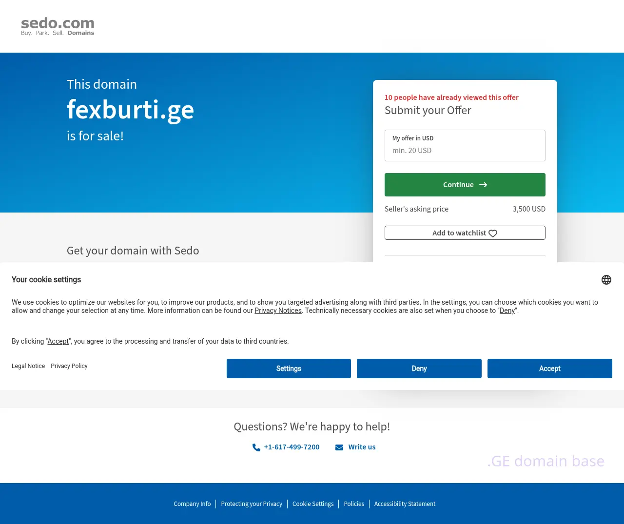 Screenshot of the site fexburti.ge