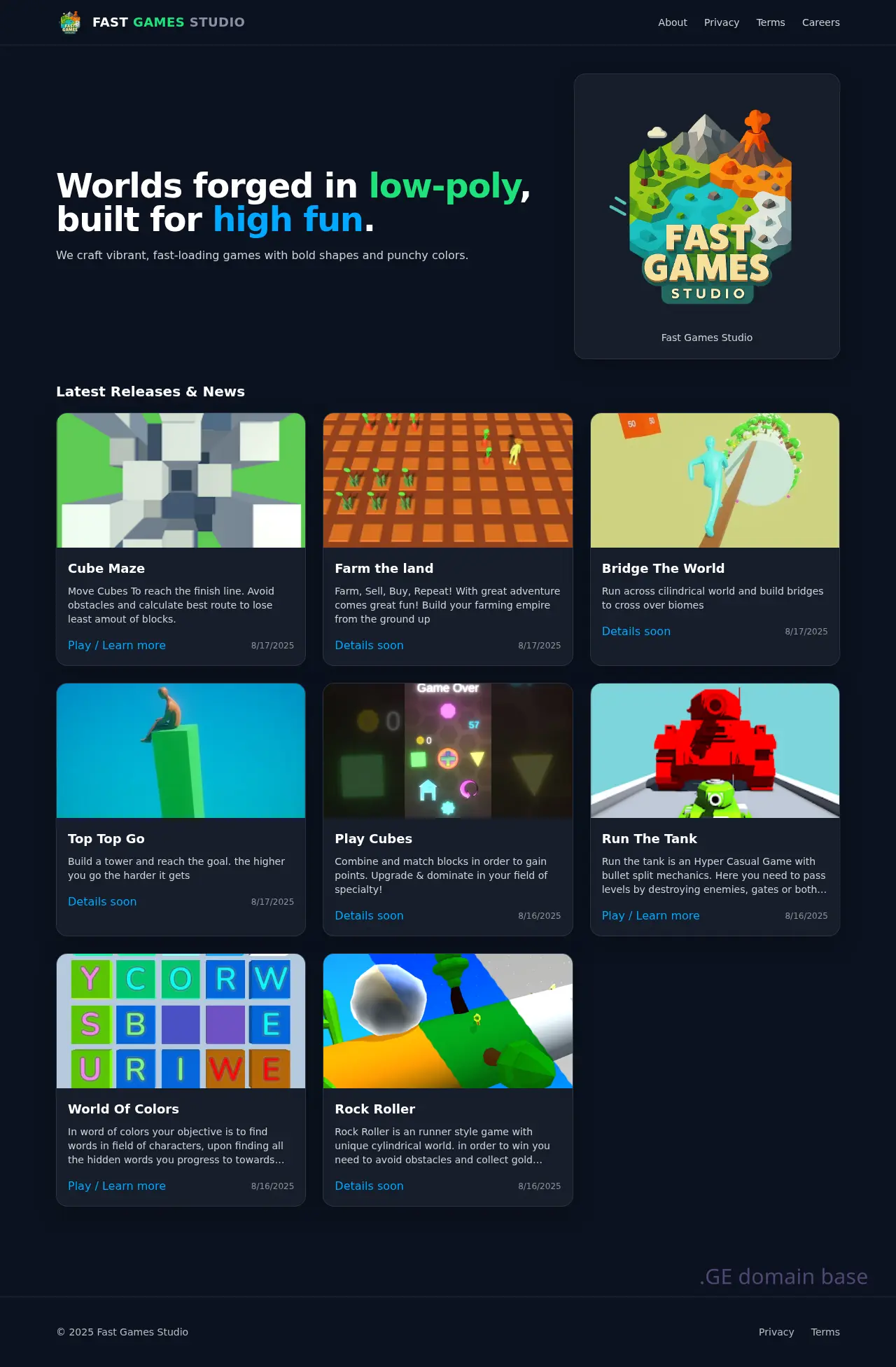Screenshot of the site fgs.ge