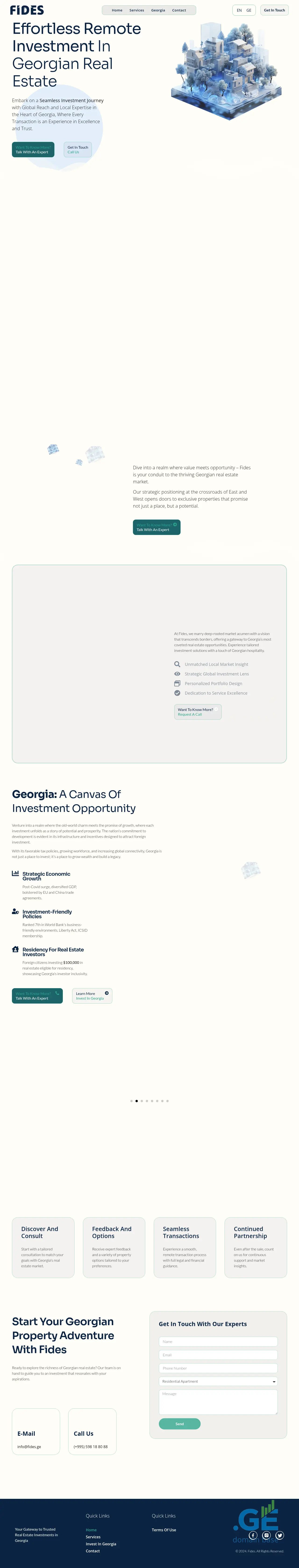Screenshot of the site fides.ge