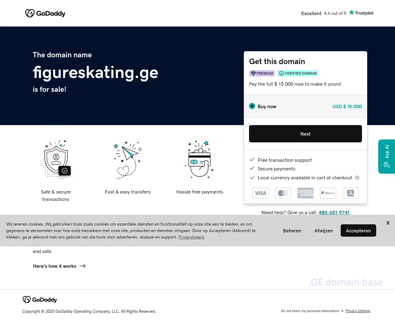 Screenshot of the site figureskating.ge