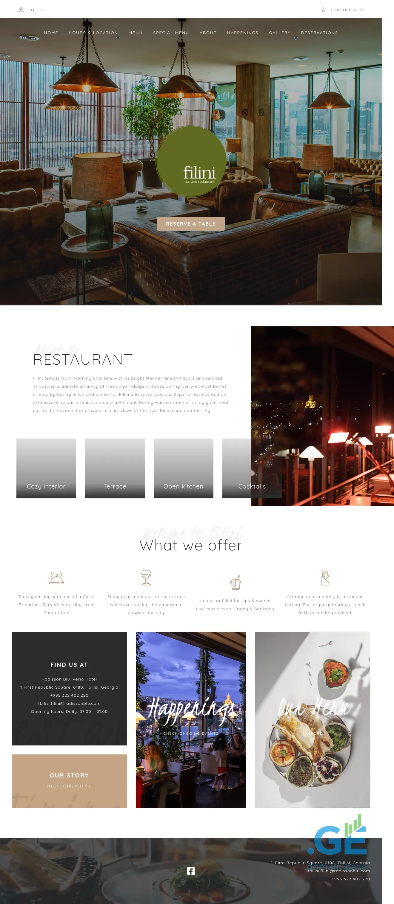 Screenshot of the site filini.ge