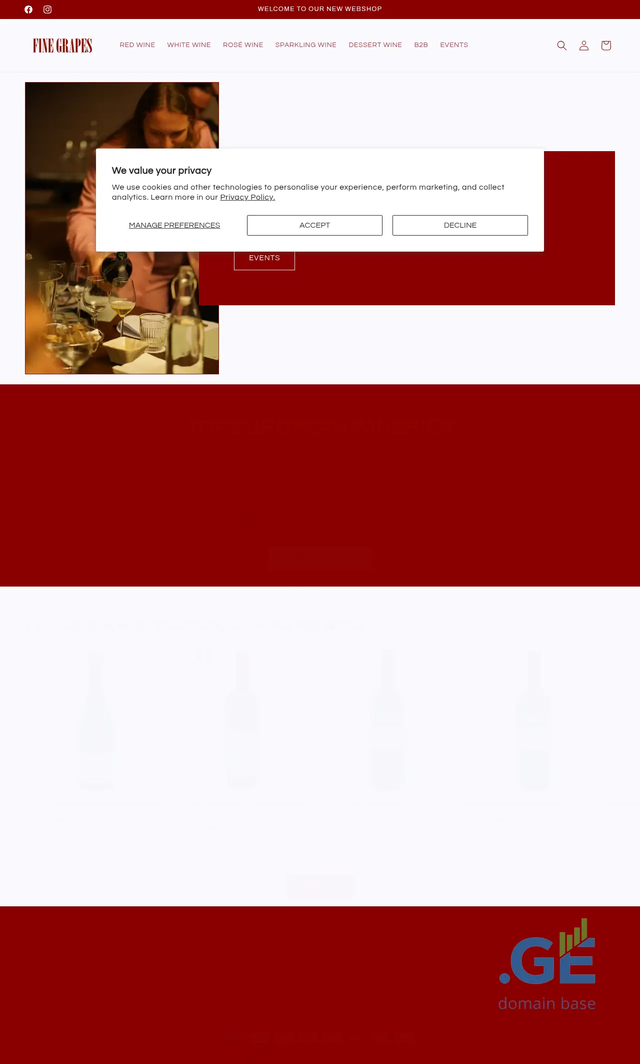 Screenshot of the site finegrapes.ge
